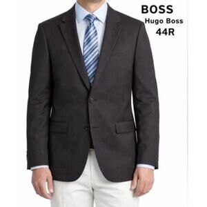 Hugo Boss BOSS 44R Blazer 100% Virgin Wool Gray Pinstripe Tailored Suit Jacket